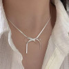 Sterling Smooth Chain Bow Necklace