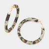 Jeweled Leopard Print Hoops