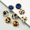 Gold Accented Leopard Inlay Studs