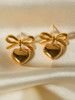 Heart Bow Earrings: Gold