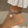 Linked Up Pearl Drop Anklet: Gold Or Silver