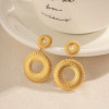 Textured Golden Circles Earrings