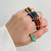 Natural Stone Beaded Stretchy Ring: Tiger Eye