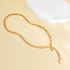 Twisted Lariat Necklace: Gold Or Silver