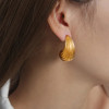 Lined Water Drop Earrings: Gold Or Silver