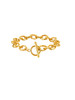 Gold Textured Link Toggle Bracelet