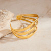 Triple Waves Golden Cuff Bracelet