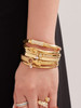 Pave Inlay Bangle: Gold Or Silver