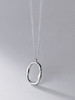 Sterling Minimalist Oval Pendant Necklace: Gold Or Silver