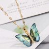 Green Tones Butterfly Necklace: LAST ONE!