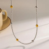 Mixed Metals Two Tone Metal Bead Station Necklace: FEW LEFT!