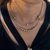 Mixed Metals Two Tone Metal Bead Station Necklace: FEW LEFT!