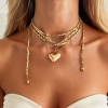 Puffy Heart Beaded Wrap Lariat Necklace: Gold Or Silver - LAST ONES!