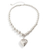 Heart Beaded Necklace: Gold Or Silver - LAST TWO!