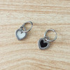Waterproof Reversible Black And White Heart Earrings: Gold Or Silver -LAST ONE!