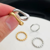 Waterproof Soft Squares Ring Set Of 2 Gold And Silver: Size 7: LAST FEW!