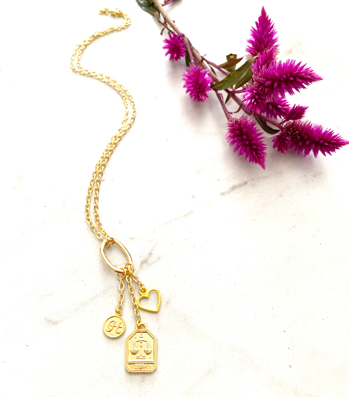 zodiac letter necklace