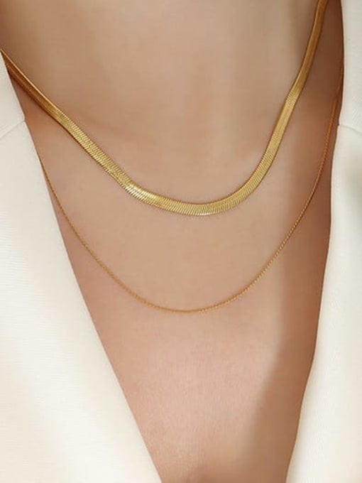 Double Strand Smooth Chains Necklace - Nissa Jewelry