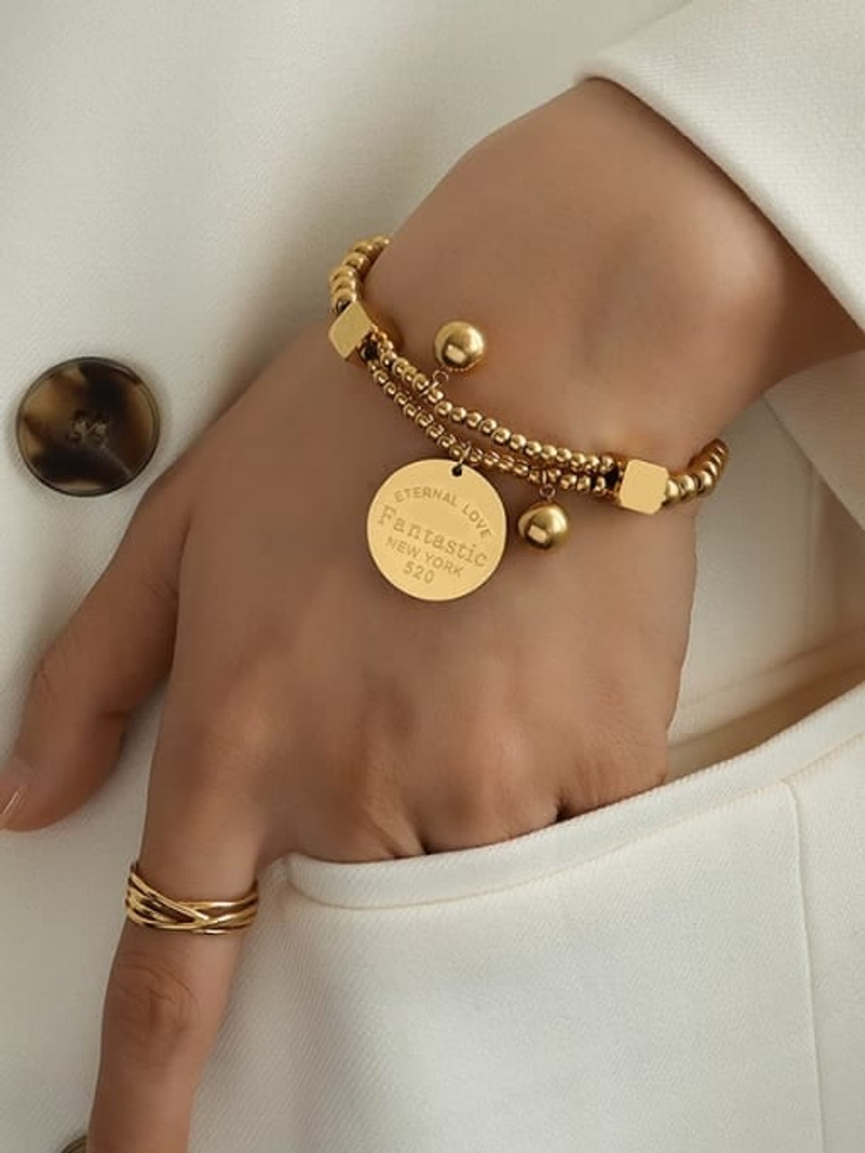 NYC Bracelet - Modernes Kugelarmband - 5mm - Gold – CLASSYANDFABULOUS  Jewelry
