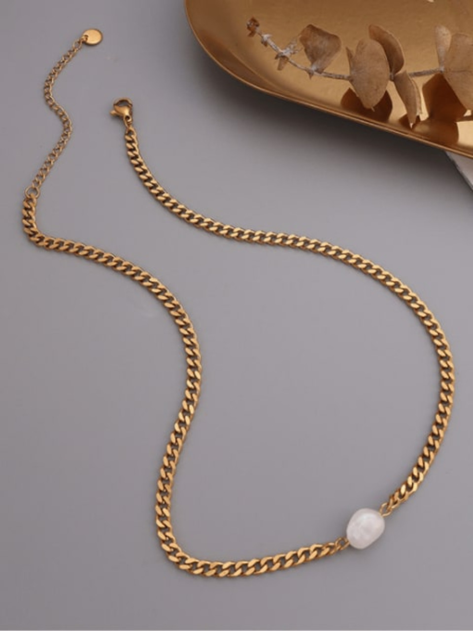 Herringbone Snake Chain Duo Chain Set - Gold Waterproof Jewelry
