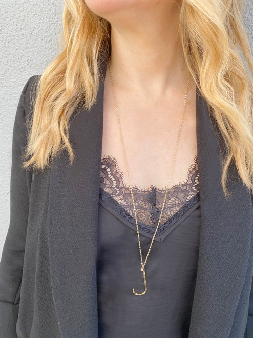  Today Show Hammered Initial Necklace SILVER LAST ONES: C, D, E, H, J