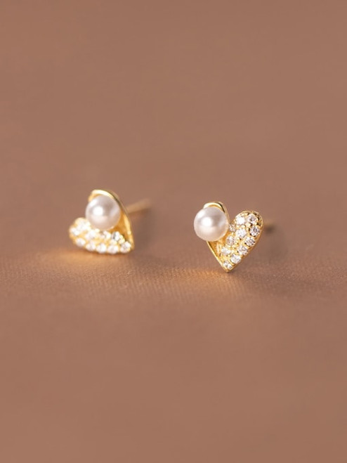 SOLD OUT! Tiny Gold Plated Sterling Heart Studs: LAST PAIR!