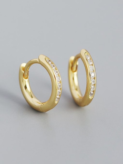 Sterling Little Pave Huggies: Gold Or Silver