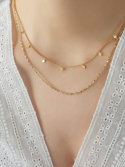 Two Layer Necklace: Gold Or Silver