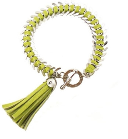 LAST ONES! Leather Wrapped Tassel Bracelet