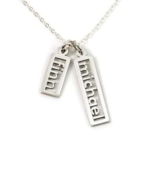 *Sterling Silver* Customized 2 Names Necklace: Silver - MADE TO ORDER