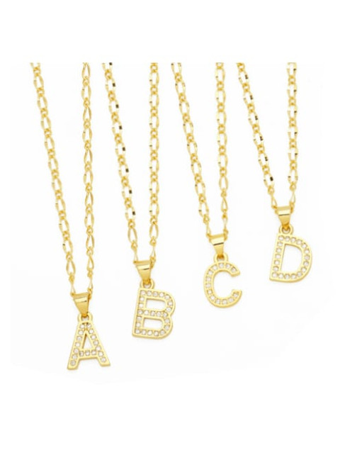 Pave Inlay Letter Necklace