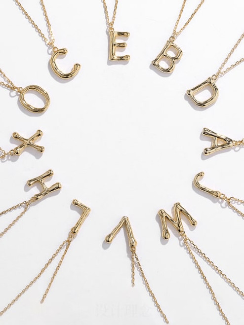 Gold Plated Sterling Vintage Inspired Letter Necklace