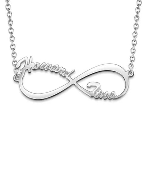 Sterling Infinity 2 Names Necklace: Silver