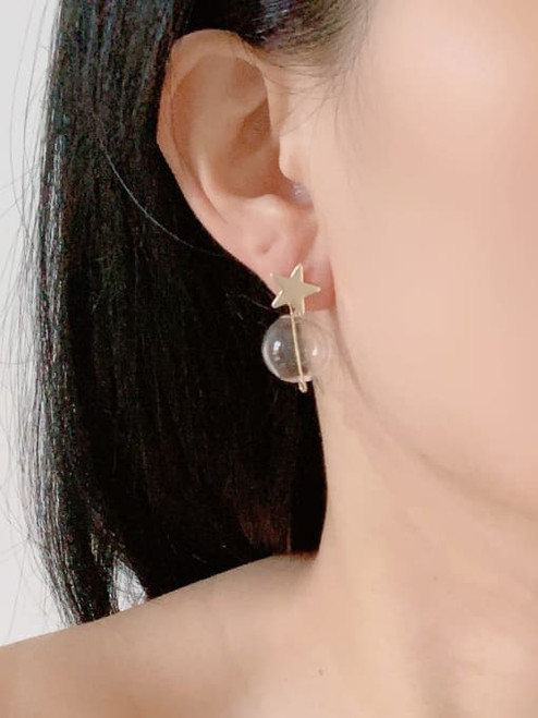 SOLD OUT! Star Glass Ball Earrings: LAST PAIR!