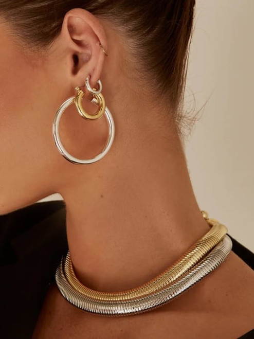 LAST ONE!Lined Metal Choker Necklace: Gold Or Silver: Seen On Tinashe!