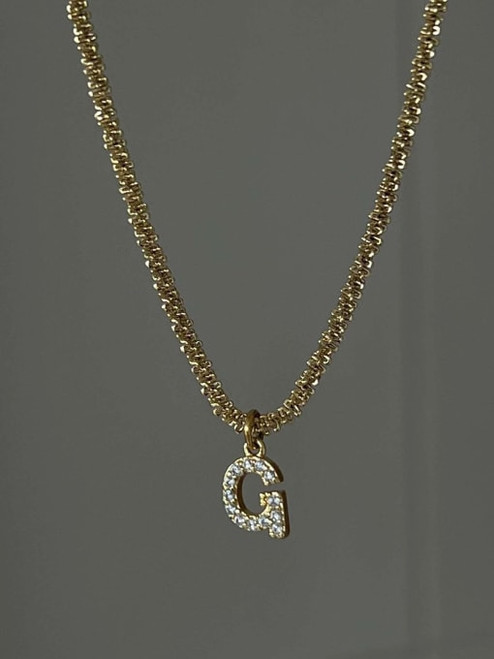 Pave Letter Necklace: LAST ONES! B,D, E, I, K, L, M, R and T left!