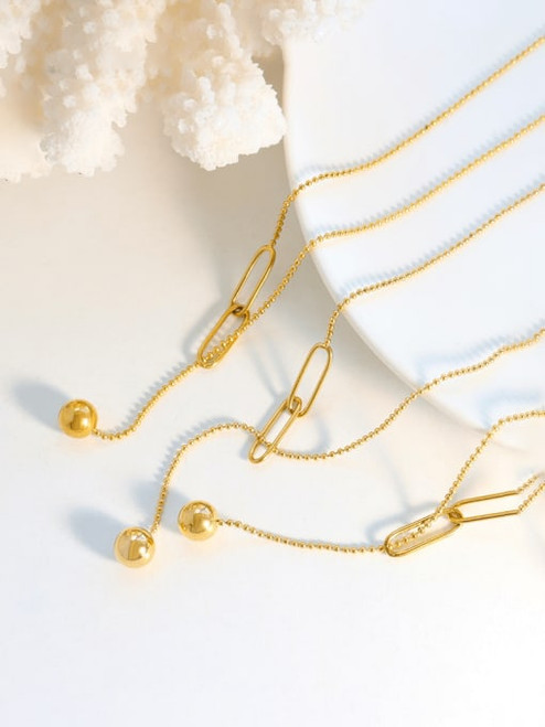 SOLD OUT! Golden Links Lariat Necklace: 1 LEFT