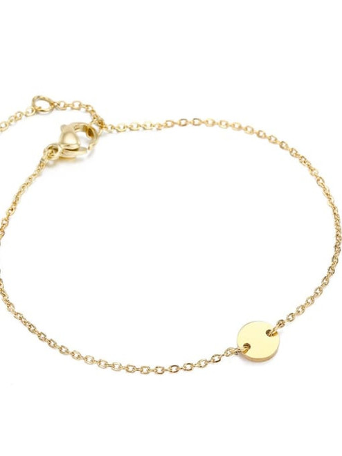 Tiny Disc Dainty Bracelet Gold Or Rose: 2 LEFT