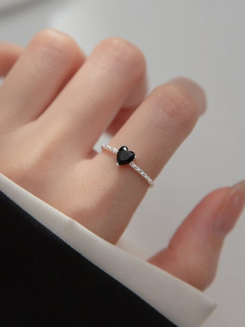 Sterling Obsidian Heart Ring: Gold Or silver: LAST ONE!