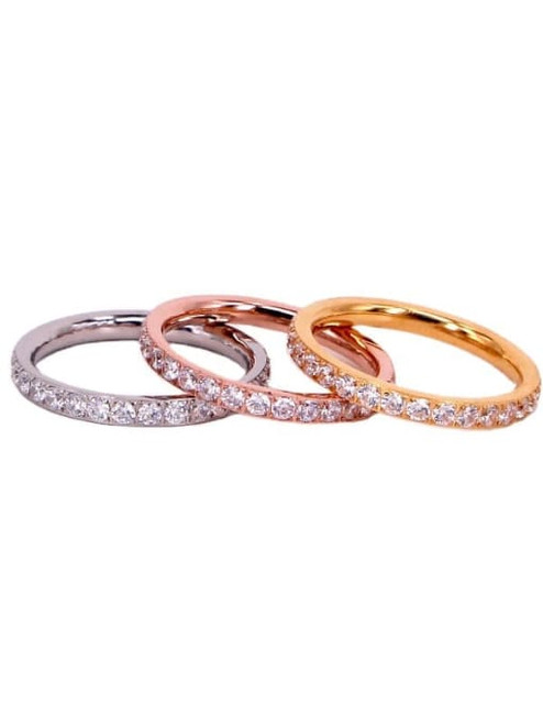 Classic Pave Band Ring: Gold, Silver Or Rose