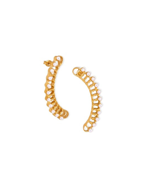 Pearl Curve Earrings: LAST PAIR!