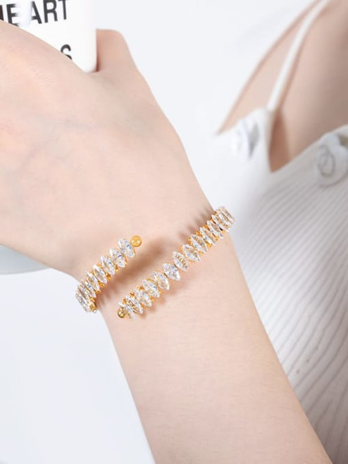 Old Hollywood Marquise Bracelet: Gold  lAST ONE