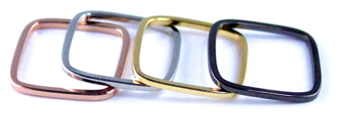 Single Square Rigby Ring: GUNMETAL - LAST ONES