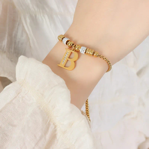 Classic Gold Alphabet S Bracelet