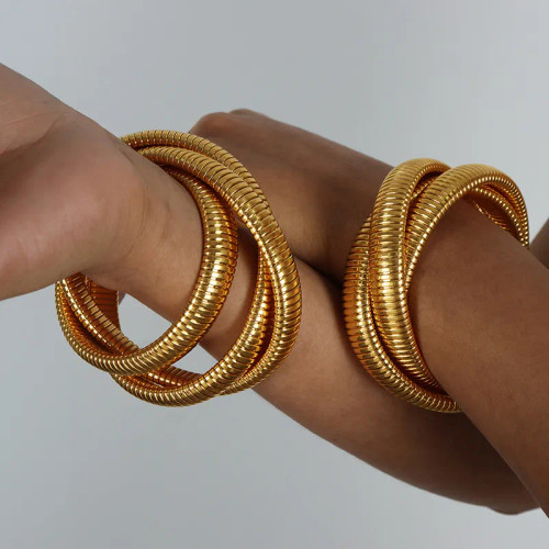 Steel and Gold Plated Reversible Bracelet