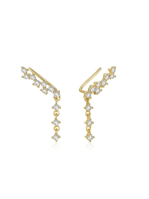 Sterling Ear Climber Dangle Earrings: Gold Or Silver - Seen On GMA!