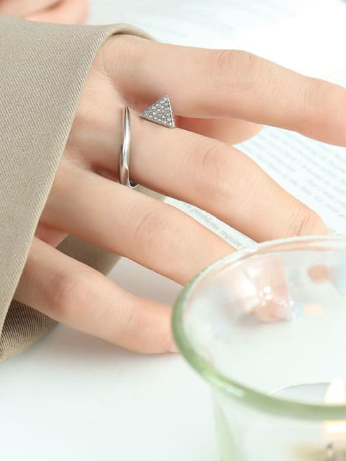 SALE! Curved Triangle Ring: Gold  - 1 lEFT!