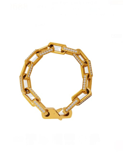 SALE! Oval Embellished Chunky Links Bracelet: Gold - LAST ONE!