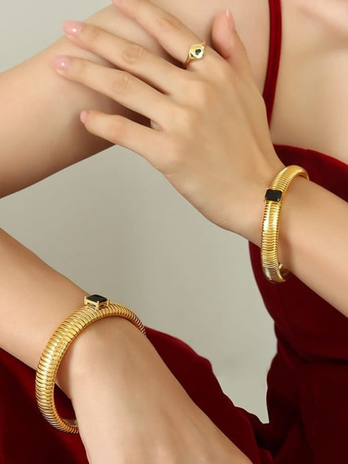 SALE! Vintage Inspired Rectangle Stone Bracelet: Clear - As Seen On Francesca Amiker of E News!