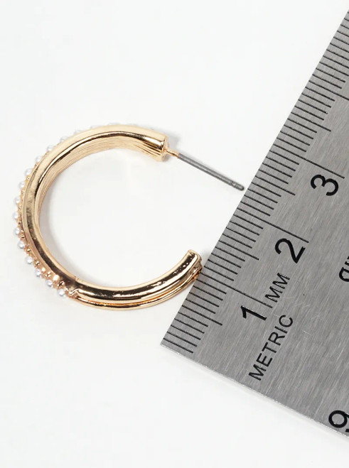 1" Pearl Embellished Hoops: ONLY 2 EVER MADE!